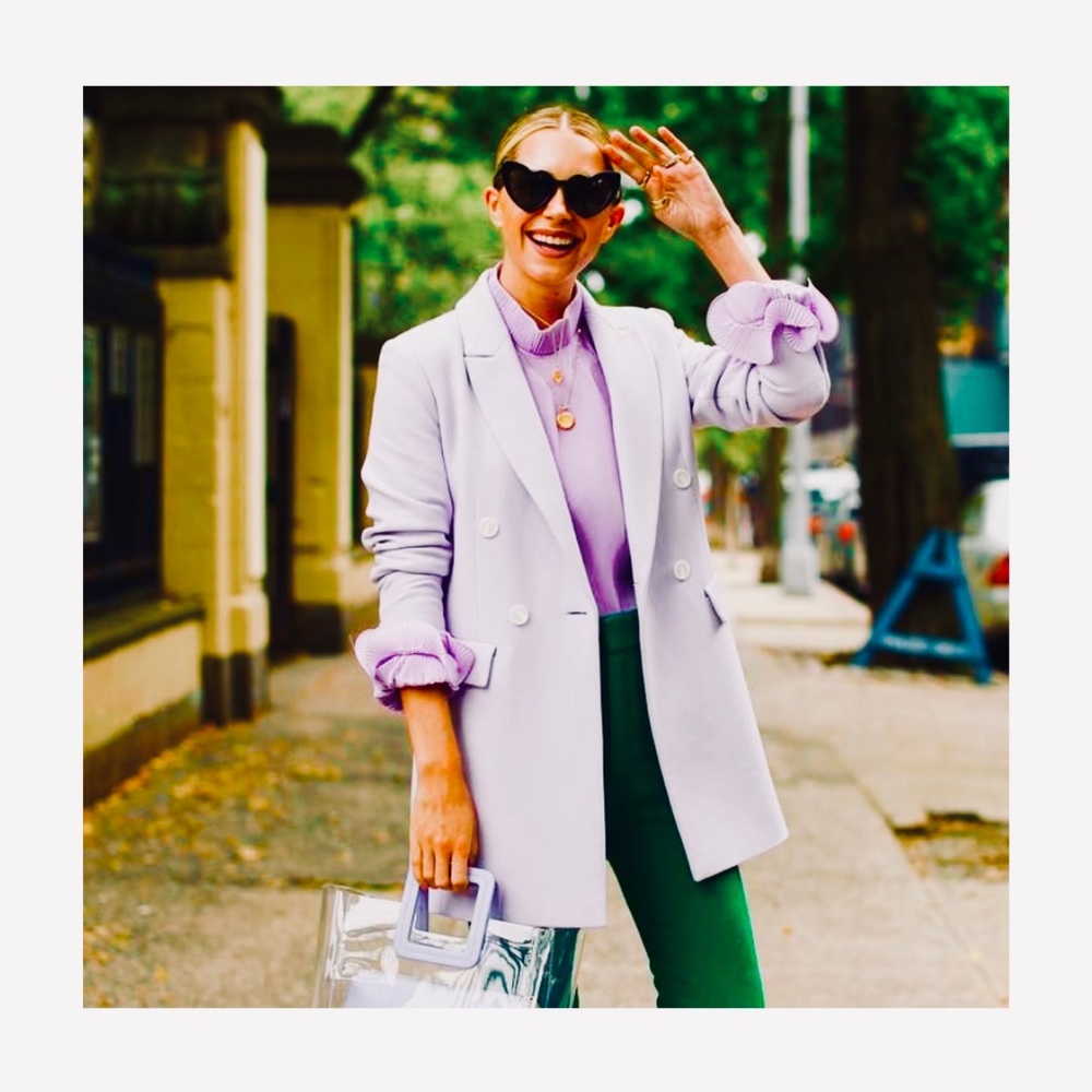 Club Monaco Lavender Double-Breasted Blazer